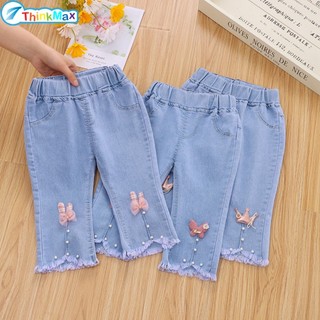 Thinkmax quần jeans lửng thời trang dành cho bé gái 2-8 tuổi