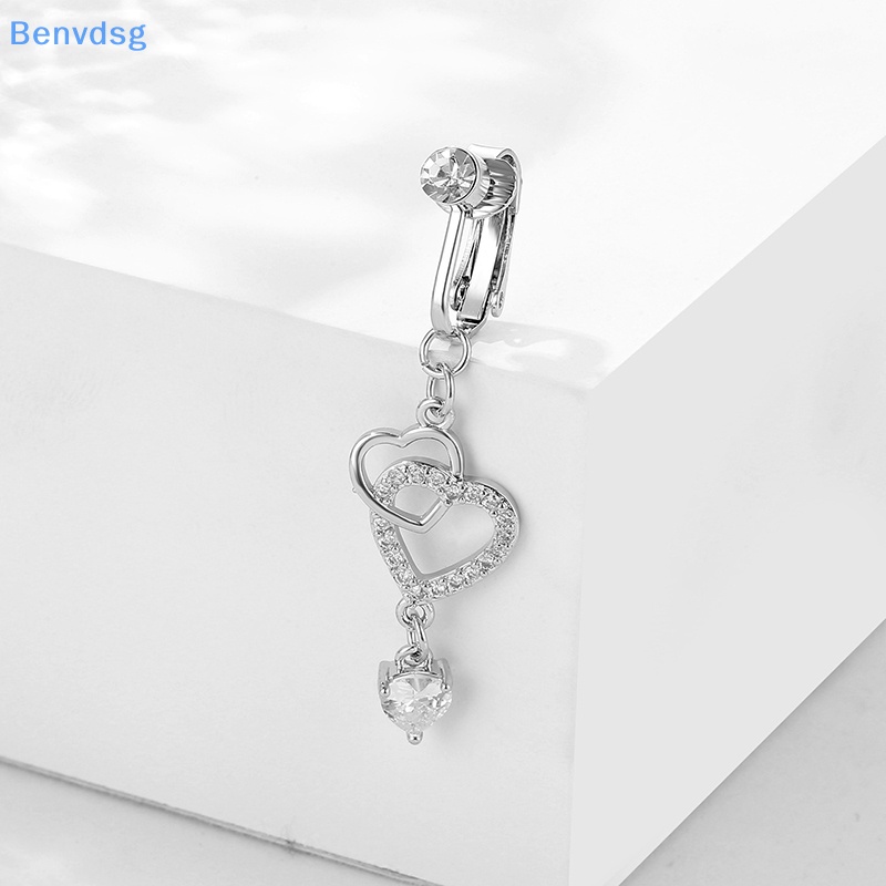 Benvdsg > Khuyên Rốn Thép Trắng Đính Đá Zircon Hình Trái Tim Không Cần Khoan Lỗ Sáng Tạo Thời Trang Cho Nữ well
