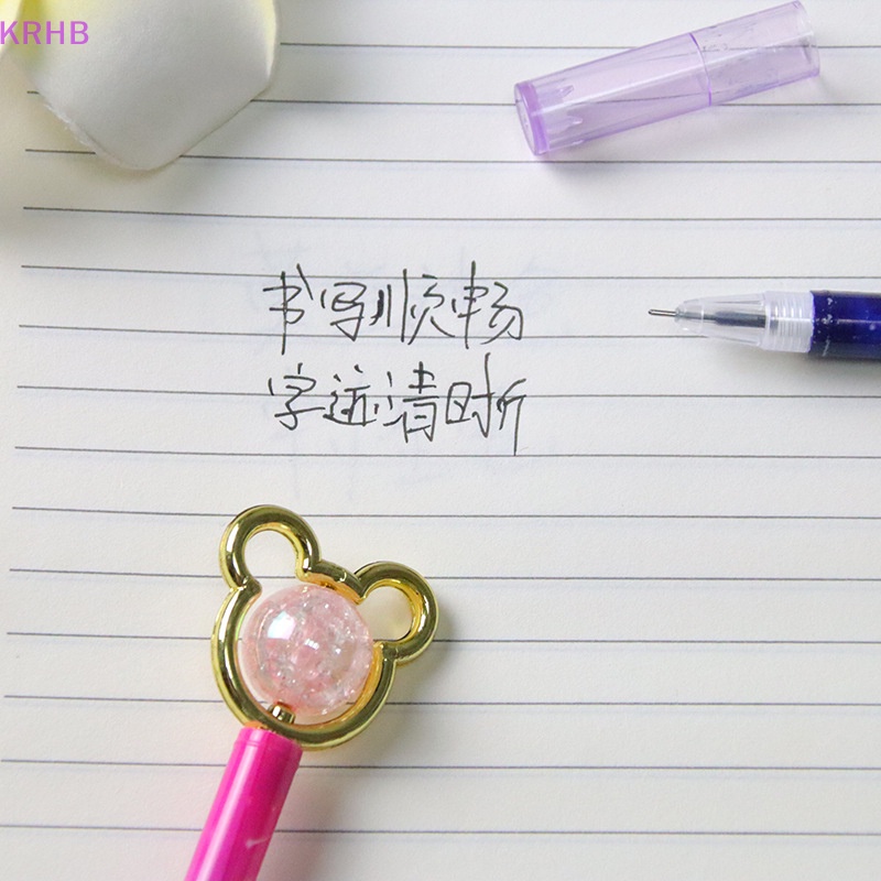 Bộ 2 Bút Mực Gel Hình Gấu Pha Lê Dễ Thương Mới