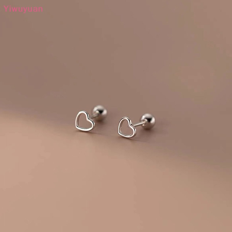 1 Đôi Khuyên Tai Xoắn Ốc Hình Trái Tim Đơn Giản Thời Trang Cho Nữ