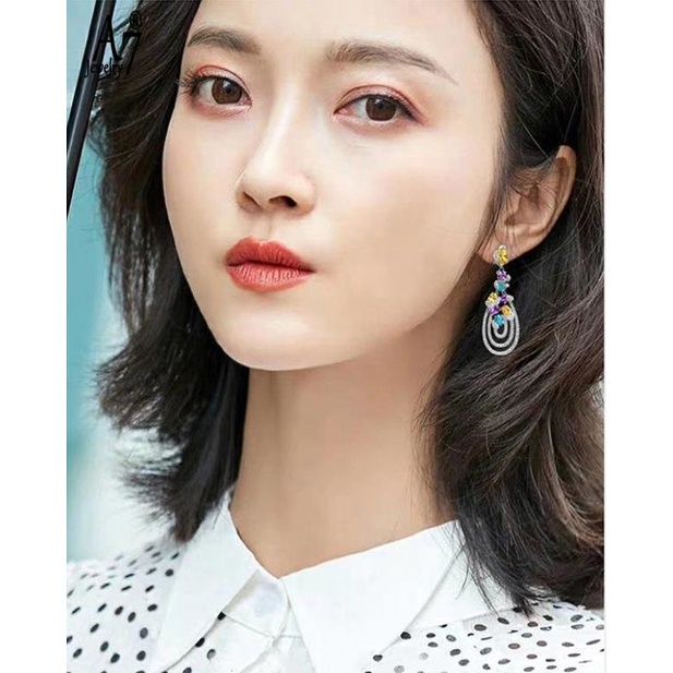 Ốp Điện Thoại Thời Trang Cho A7 A7| Khuyên Tai Dáng Dài Đính Đá Zircon Nhiều Màu Sắc M3593