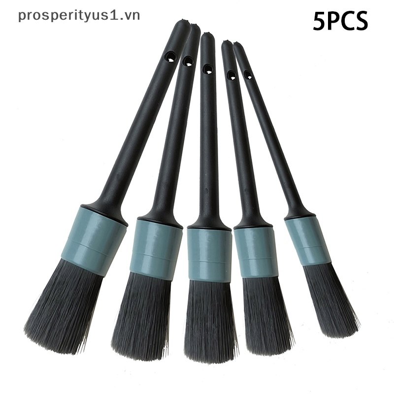 1 [prosperityus1] Bộ 5 Bàn Chải Lông Mềm Cán Dài Làm Sạch Xe Hơi [VN]