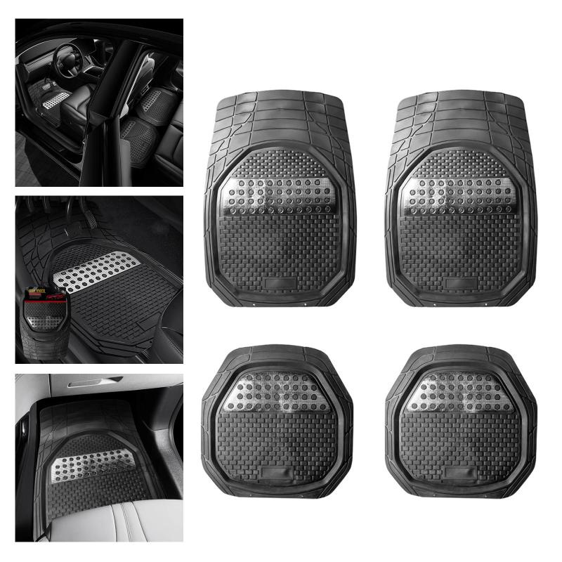 Set 4 Tấm Thảm PVC Màu Đen Chống Thấm Nước Cho Xe Hơi Fenteer1 Sturdy