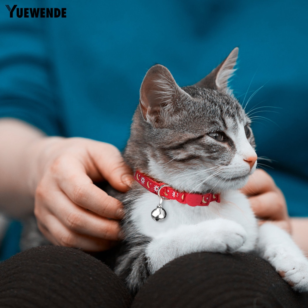 Bộ 5 Vòng Cổ Họa Tiết Trăng Sao Có Thể Điều Chỉnh Cho Mèo Cưng