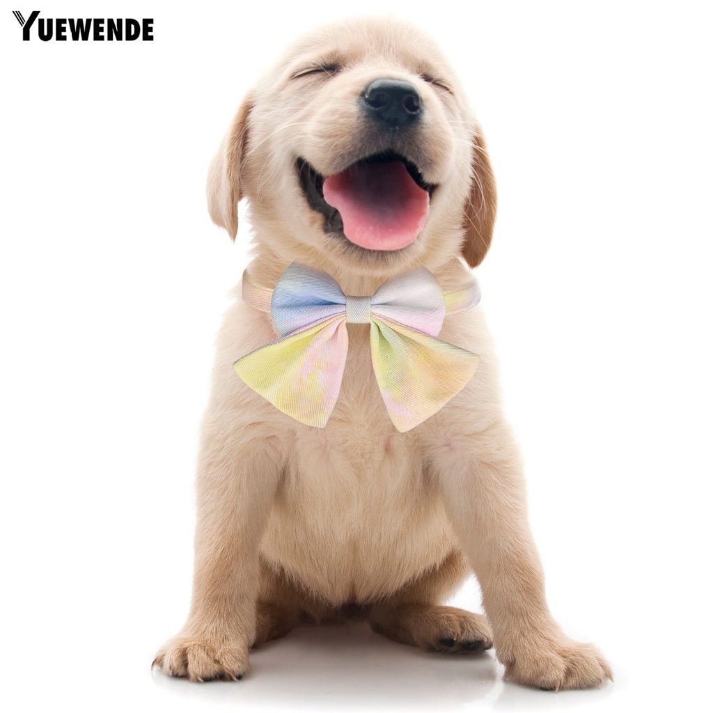 Yq.e Vòng Cổ Thắt Nơ Thoáng Khí Họa Tiết Ruy Băng Dễ Thương Dành Cho Thú Cưng