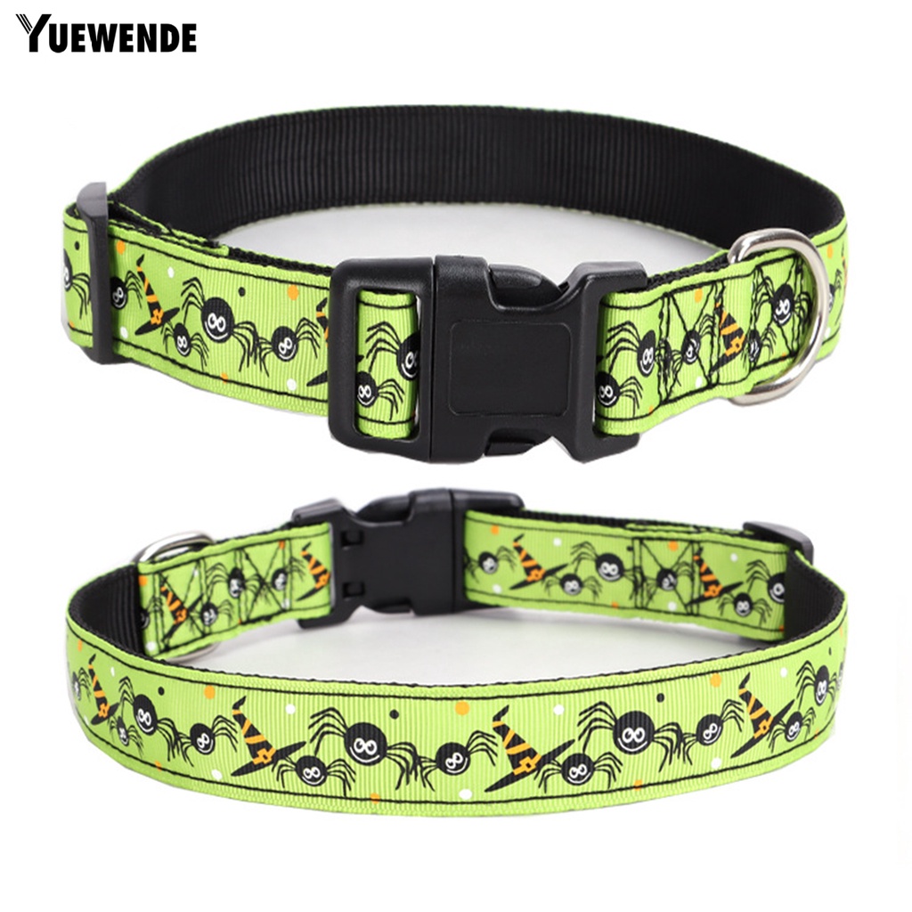 Yq.e Vòng Cổ Nylon Chống Mài Mòn In Họa Tiết Halloween Có Thể Điều Chỉnh Cho Thú Cưng