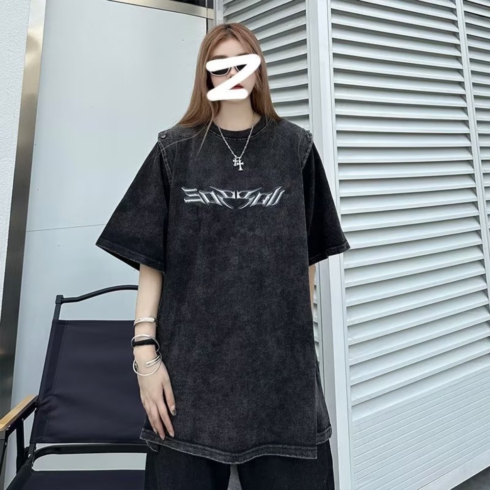 Áo Thun Cotton Tay Ngắn Dáng Rộng Phong Cách Đường Phố Mỹ Thời Trang Mùa Hè Cho Nam Và Nữ