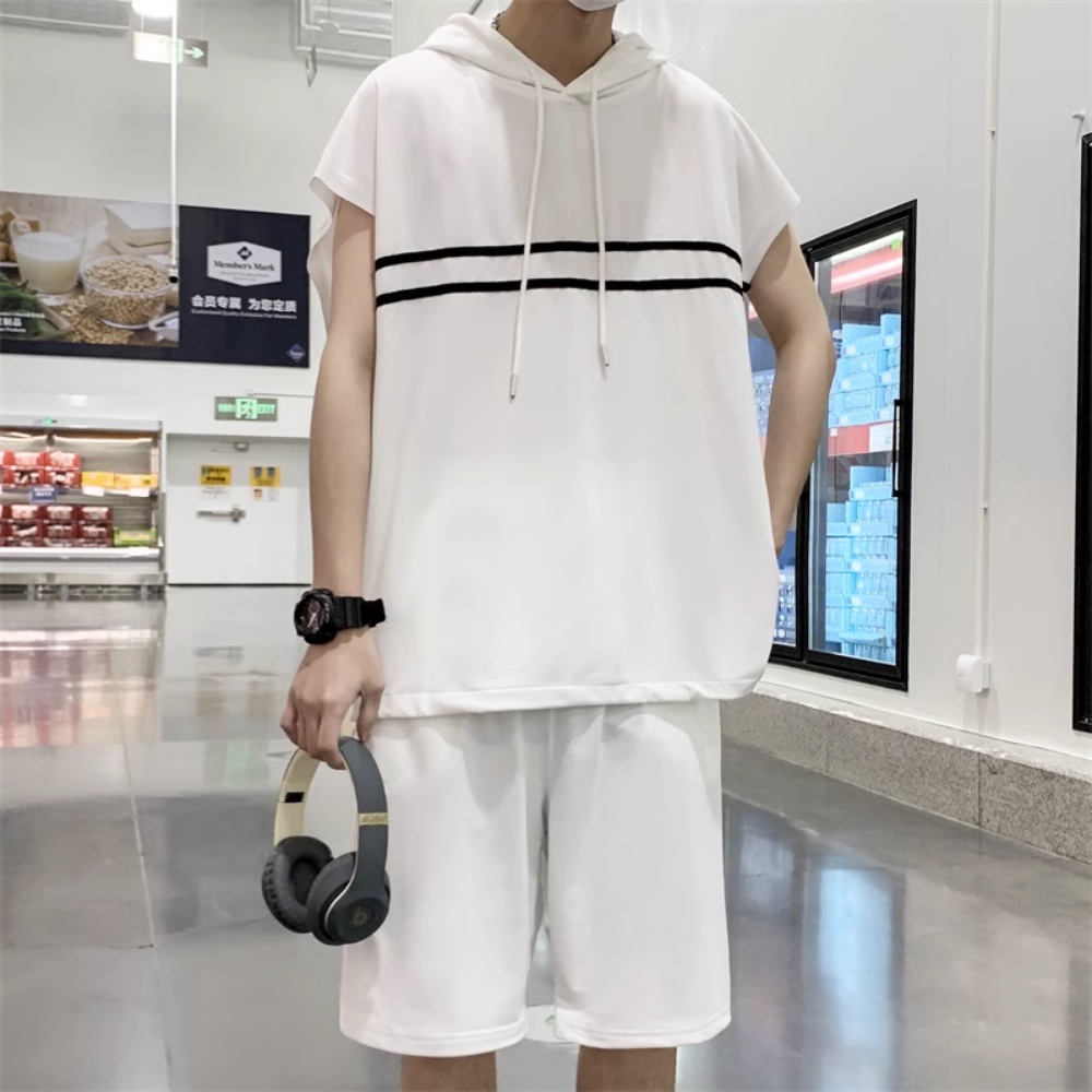 Áo Thun Ba Lỗ Kèm Quần Ngắn Thể Thao Thời Trang Mùa Hè Cho Nam
