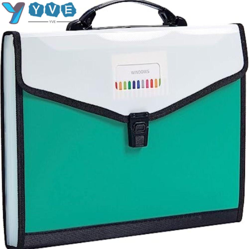 YVE Bìa Hồ Sơ Mở Rộng Màu Xanh Lá Cây Có Thể Mở Rộng Cho Văn Phòng Trường Học