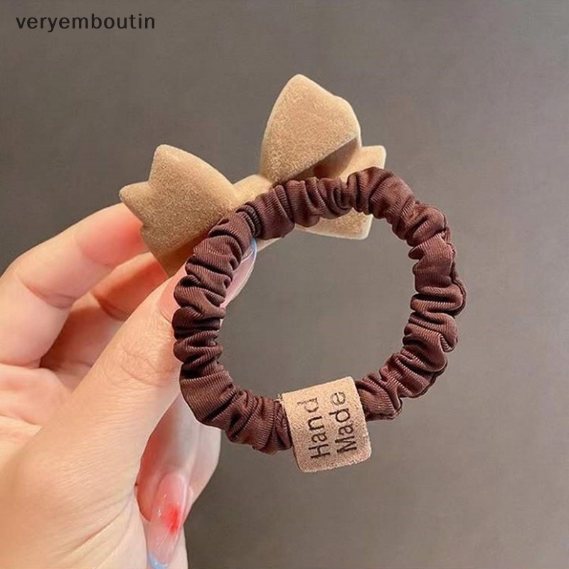 Dây Buộc Tóc Đuôi Ngựa Co Giãn Cao Hình Trái Tim Màu Cà Phê Thời Trang Mùa Đông Dành Cho Thanh Thiếu Niên n