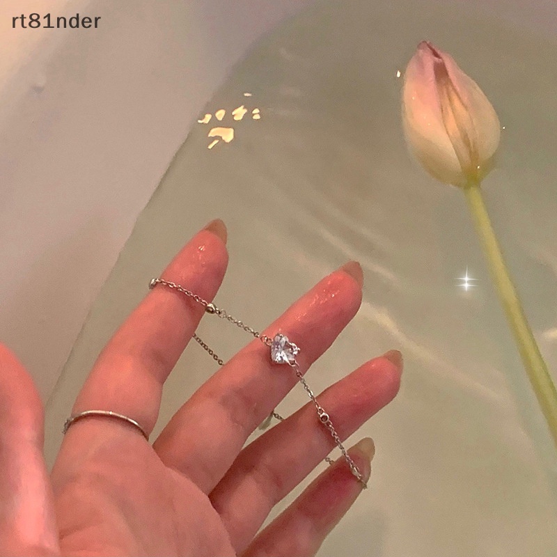 Rt Vòng cổ Mặt Hình Trái Tim Đính Đá Zircon Ngọt Ngào Thời Trang Đường Phố Cho Nữ