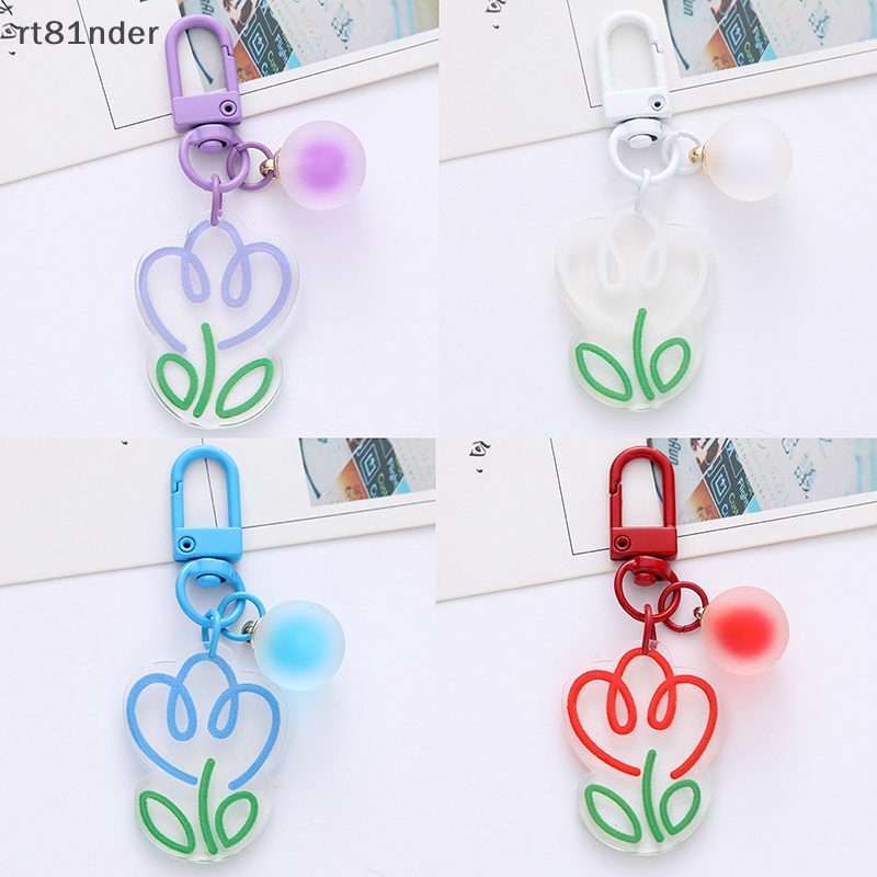 Rt Phụ Kiện Móc Khóa Acrylic Hình Hoa Tulip Màu Tươi Sáng Hợp Thời Trang Cho Nữ