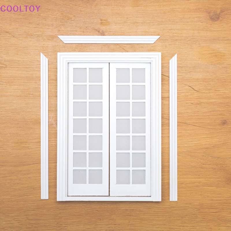 Cooltoy 1 Bộ 28 Lưới Hai Cửa Màu Trắng Cỡ 1 / 12 Dùng Trang Trí Nhà Búp Bê DIY