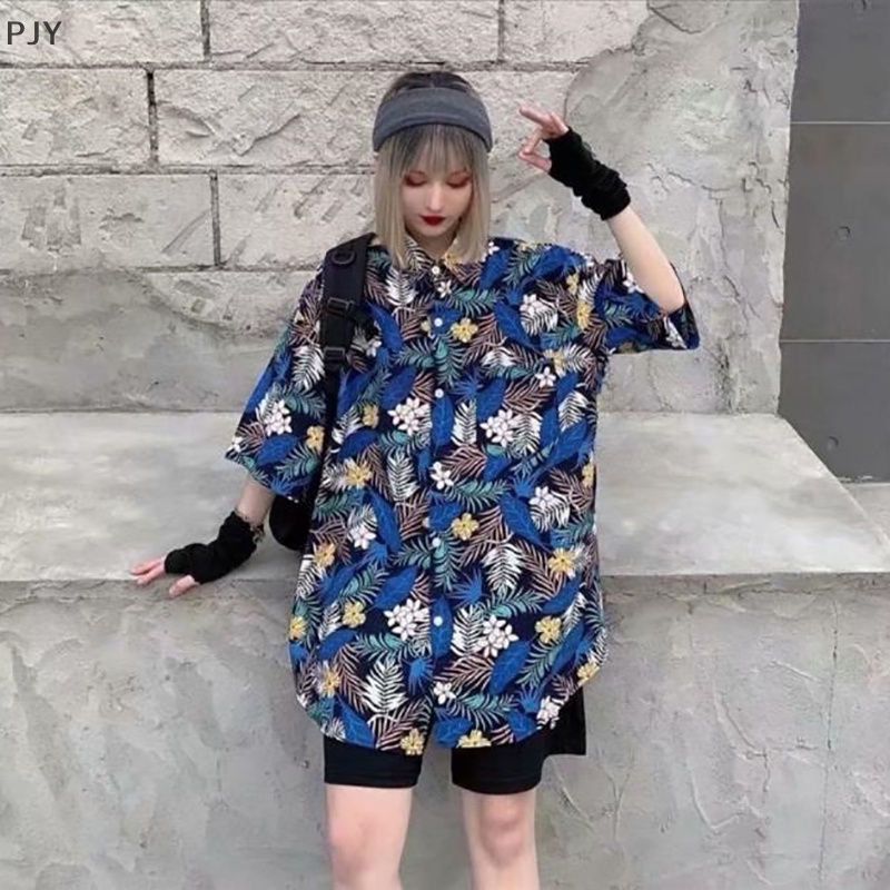 Áo Sơ Mi Ngắn Tay Cài Nút Thời Trang Vintage Cho Nữ PJ