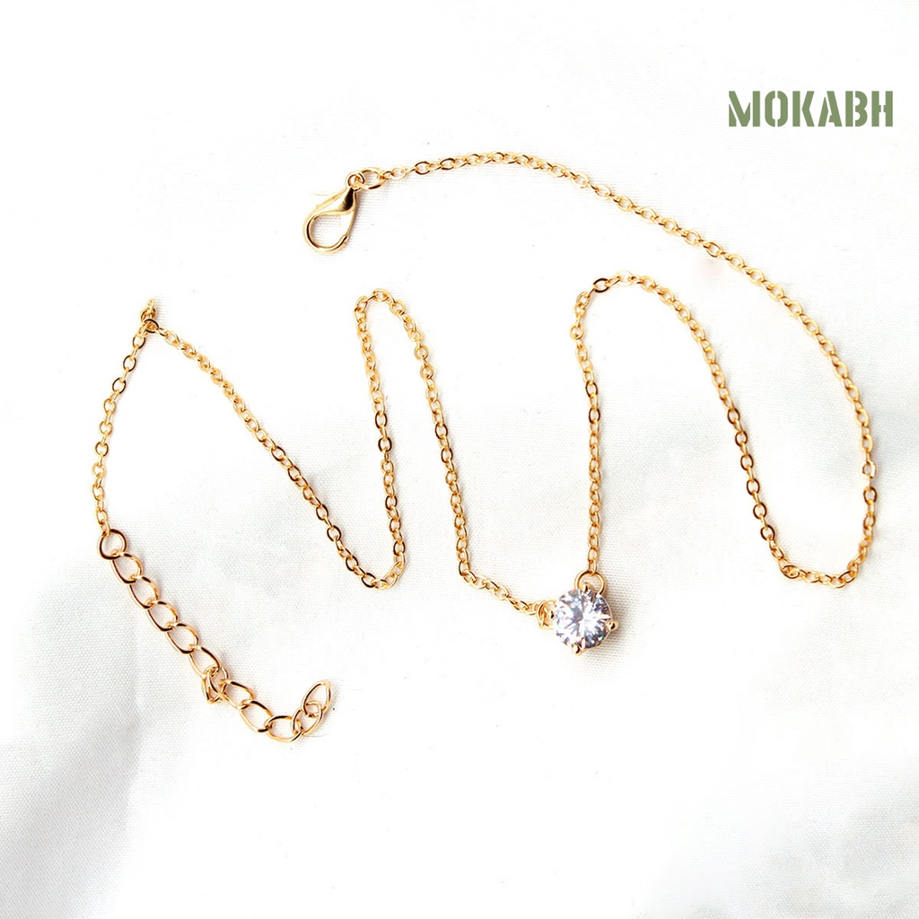 Vòng cổ Mảnh Đính Đá Zircon Đơn Giản Thời Trang Cho Nữ