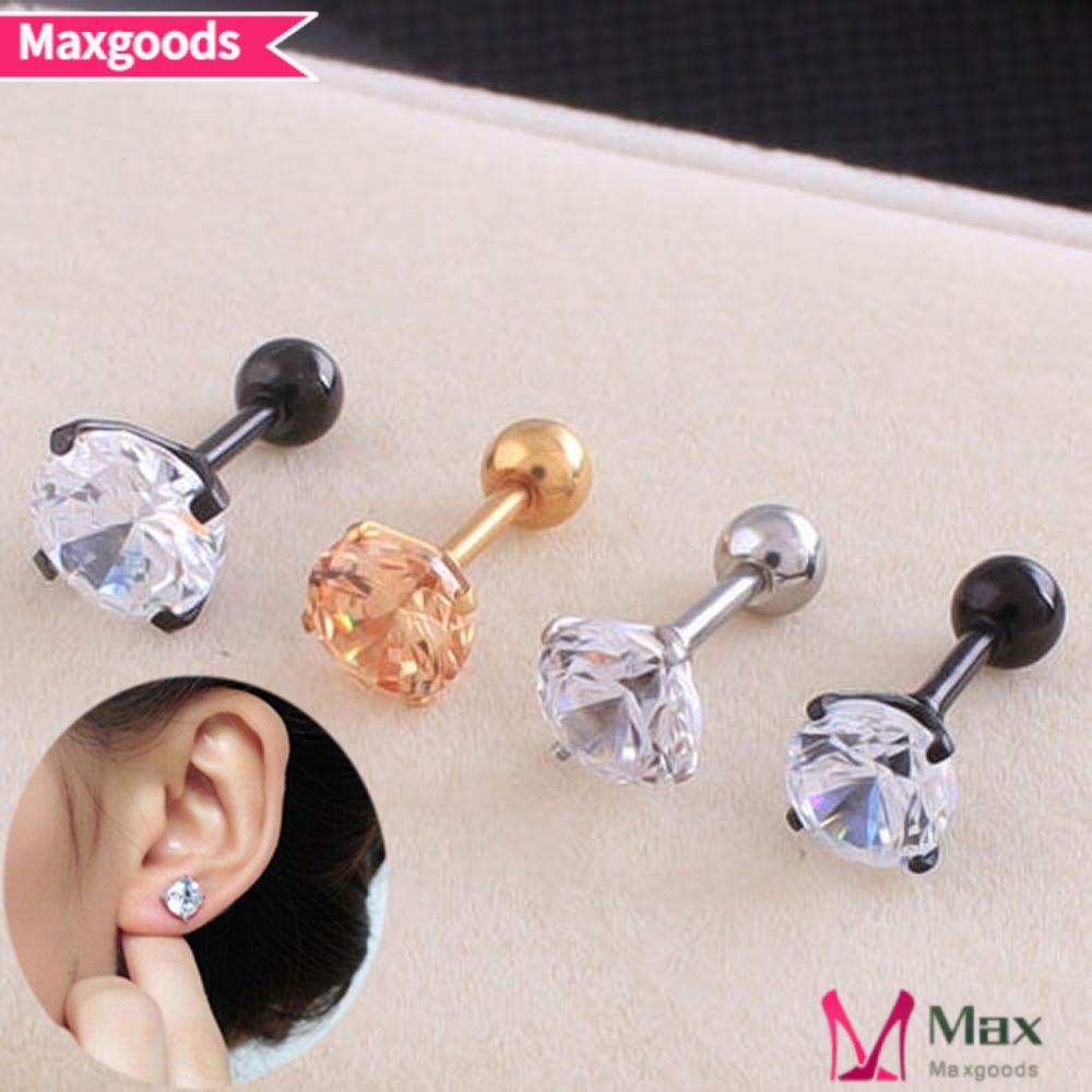 1 Bông Tai Bằng Thép Titan Bốn Móng Thời Trang Dành Cho Nữ