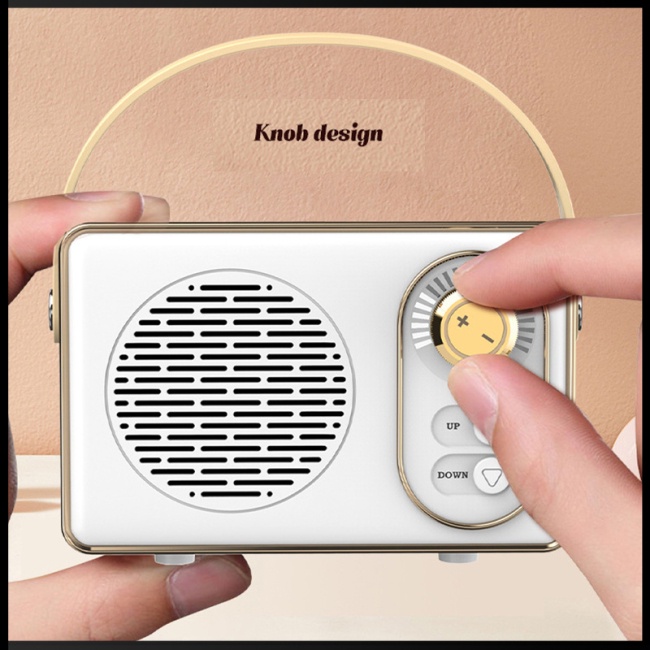 Loa Bluetooth Kiêm Đài Fm Mini Kiểu Dáng Cổ Điển Có Cổng Sạc Usb