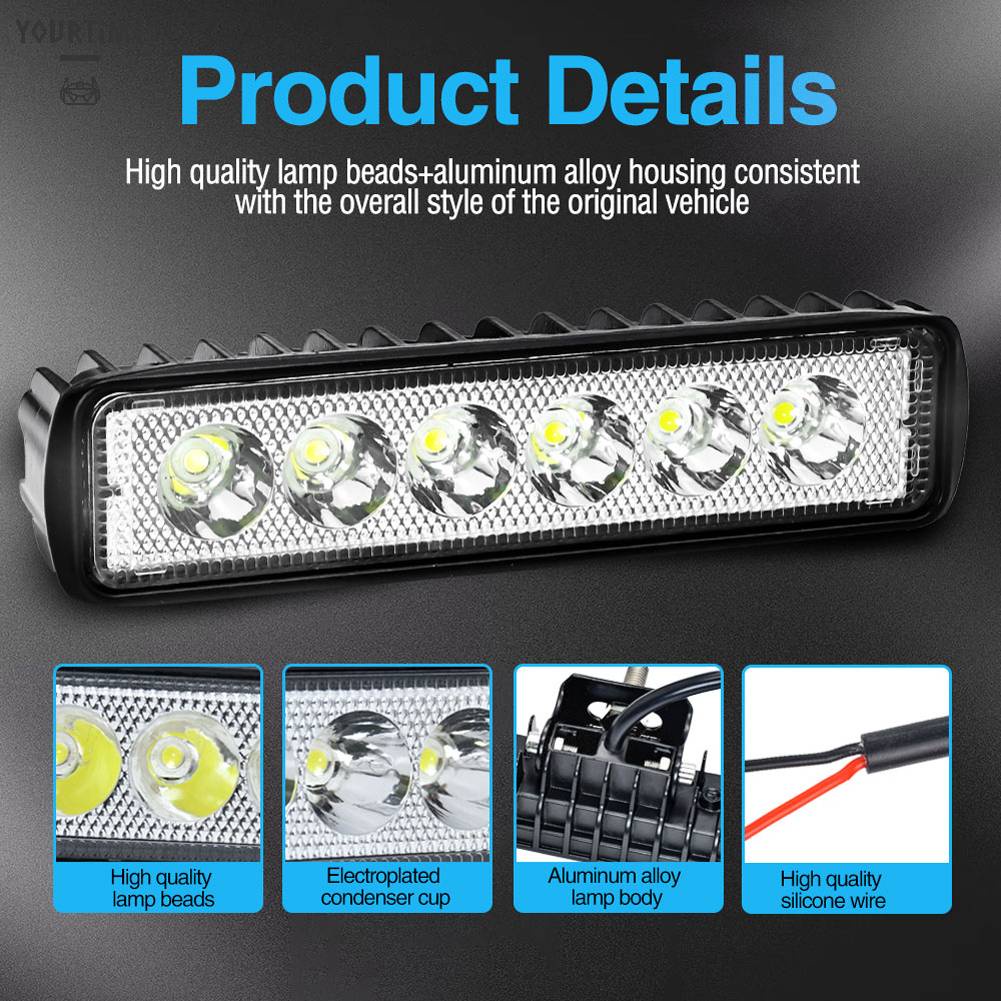 Đèn LED 6 Bóng IP68 Chống Thấm Nước Cho Xe Jeep SUV Truck