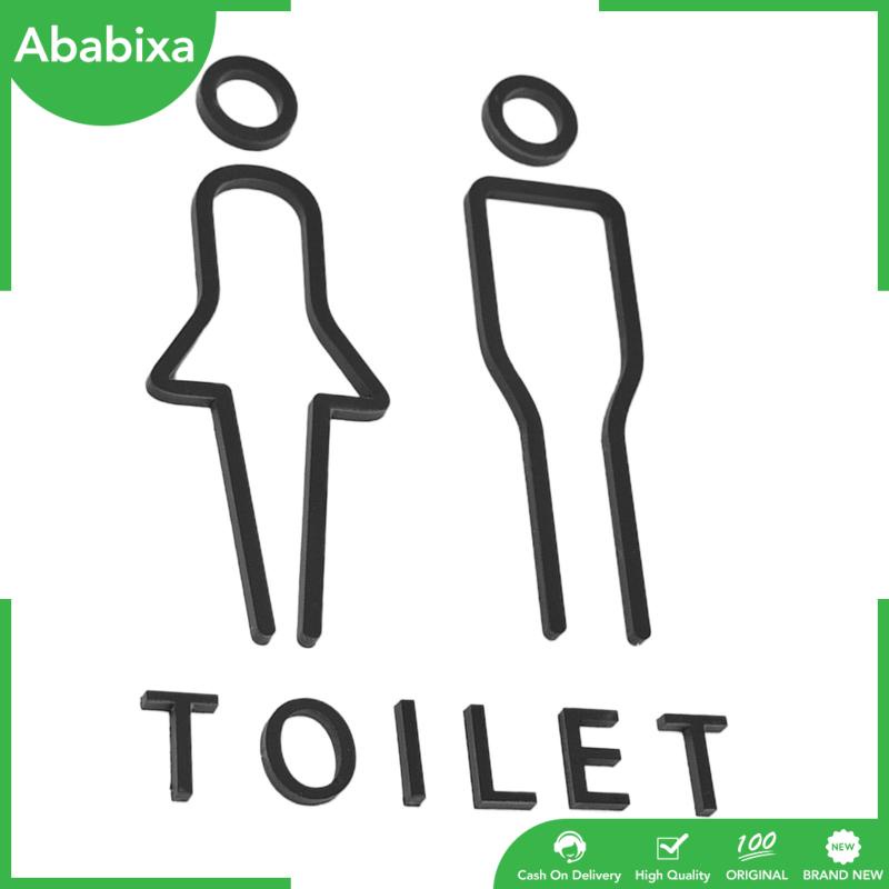 [Ababixa] Set 2 Bảng Kí Hiệu Toilet Không Trang Trí Phong Cách Retro Bắc Âu