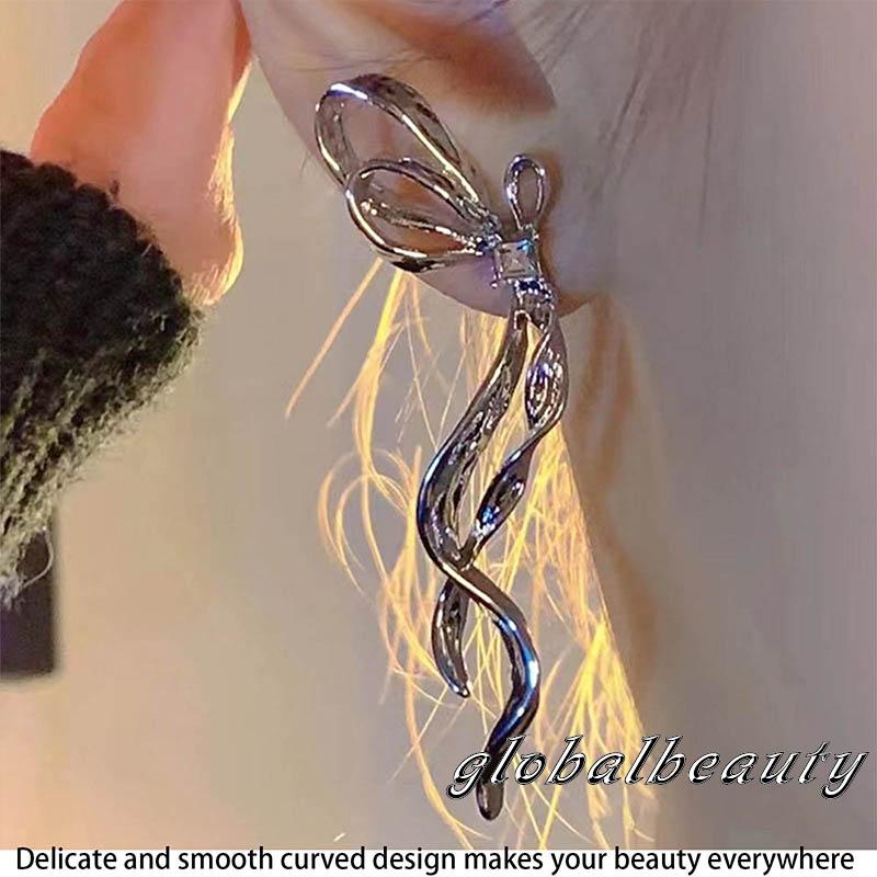 Bông Tai Hình Nơ Bằng Hợp Kim Tinh Tế Dành Cho Nữ