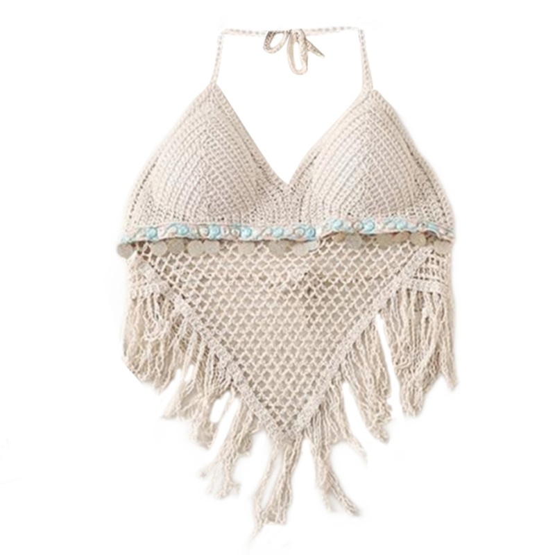 Áo Sát Nách Hở Lưng Có Mút Đệm Ngực Phối Tua Rua Thời Trang Quyến Rũ Cho Nữ