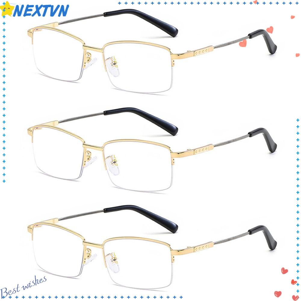 Kính Đọc Sách Nửa Gọng Đơn Giản Chống Ánh Sáng Xanh Phong Cách Vintage Thời Trang