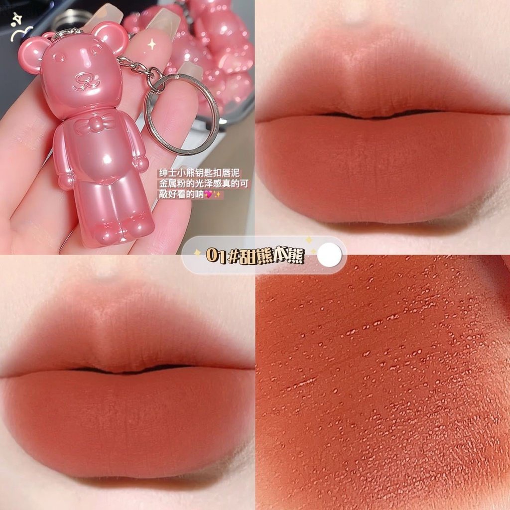 Son ZEVE Velvet Lip Kiêm Móc Khóa Hình Gấu Mềm Mịn Như Nhung