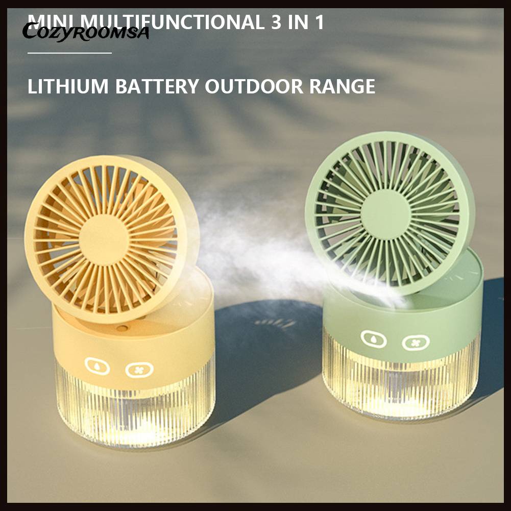Quạt Làm Mát Phun Sương Tạo Độ Ẩm Đa Năng Có Đèn Ban Đêm