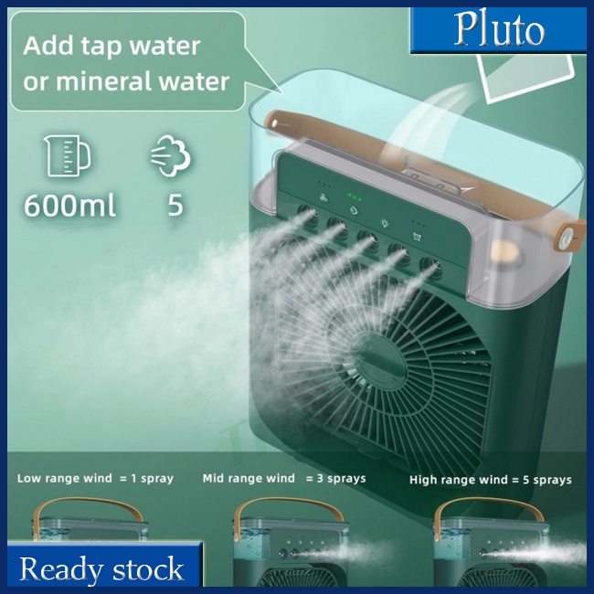 Quạt Điều Hòa Không Khí Di Động 6 Inch Với 3 Tốc Độ 5 7 Màu Có Đèn