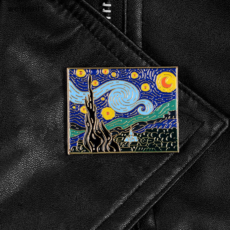 Ghim Cài Áo Hình Tranh Van Gogh Độc Đáo
