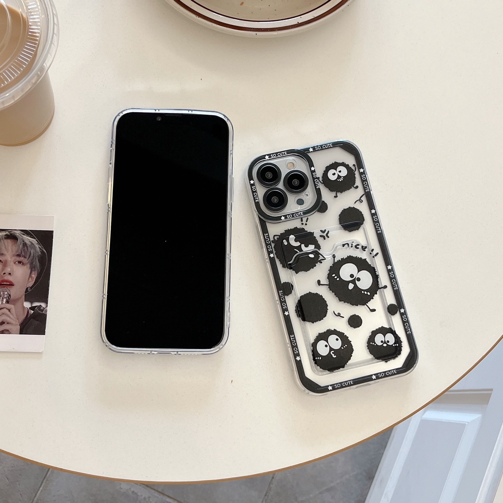 Ốp Điện Thoại Tpu Mềm Trong Suốt Hình Bùi Nhùi Hoạt Hình Có Ngăn Đựng Thẻ Cho iPhone 14 Plus 13 12 11 Pro XR XS Max