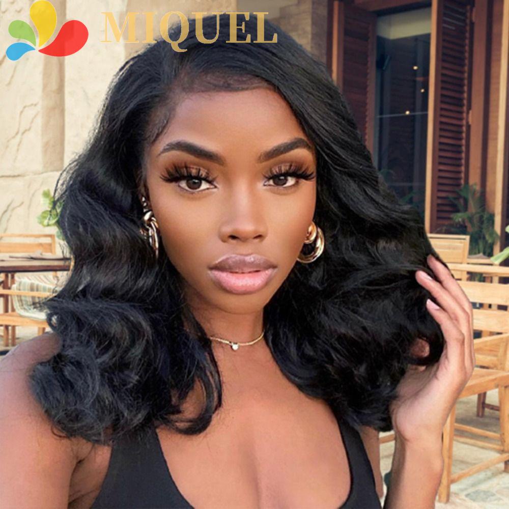 Bộ Tóc Giả Bob Ngắn Màu Đen Tự Nhiên Cách Nhiệt Dễ Phối Đồ Cho Nữ