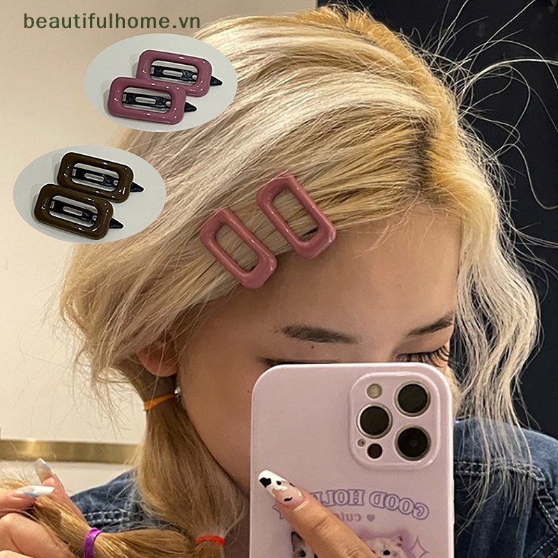 Set 2 Kẹp Tóc Nhỏ Xinh Màu Kẹo Ngọt Ngào Dễ Thương Phong Cách Hàn Quốc Cho Nữ