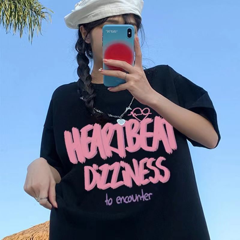 Áo Thun Cotton Ngắn Tay Phong Cách Đường Phố Mỹ Thời Trang Mùa Hè Cho Nam Nữ