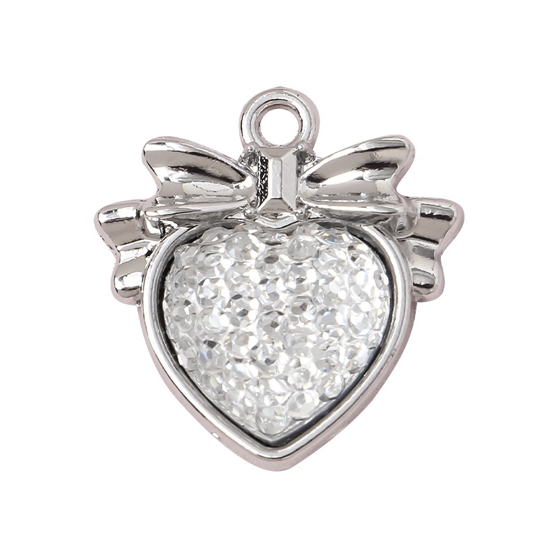 1 Mặt Vòng cổ Hình Nơ Trái Tim Bằng Hợp Kim DIY