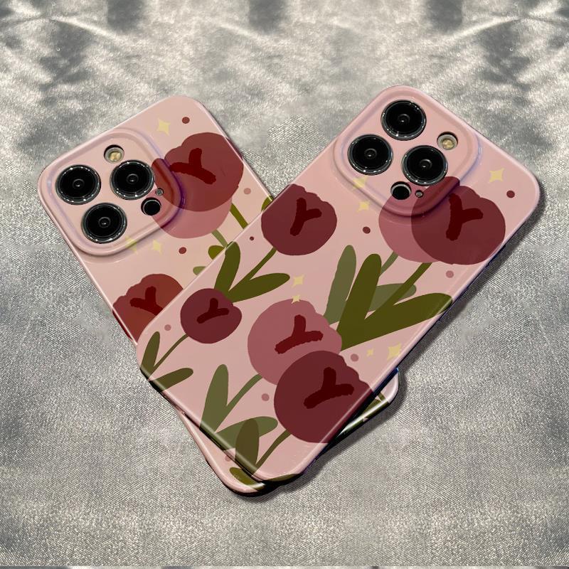 Ốp Điện Thoại Hình Hoa Tulip Chống Sốc Cho iPhone1211 Style plus Apple 6In13Max14Pro 78