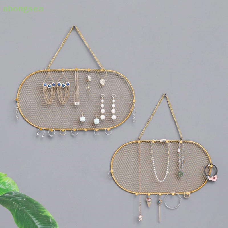 Abongsea Giá Sắt Treo Bông Tai Trang Sức Gắn Tường Phong Cách Bắc Âu Sang Trọng