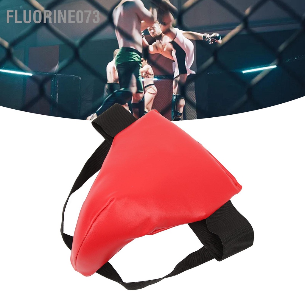 Fluorine073 Tấm bảo vệ háng cho tập luyện Boxing Kickboxing Hấp thụ sốc Thông gió có thể điều chỉnh Jockstrap Bảo bụng Đỏ