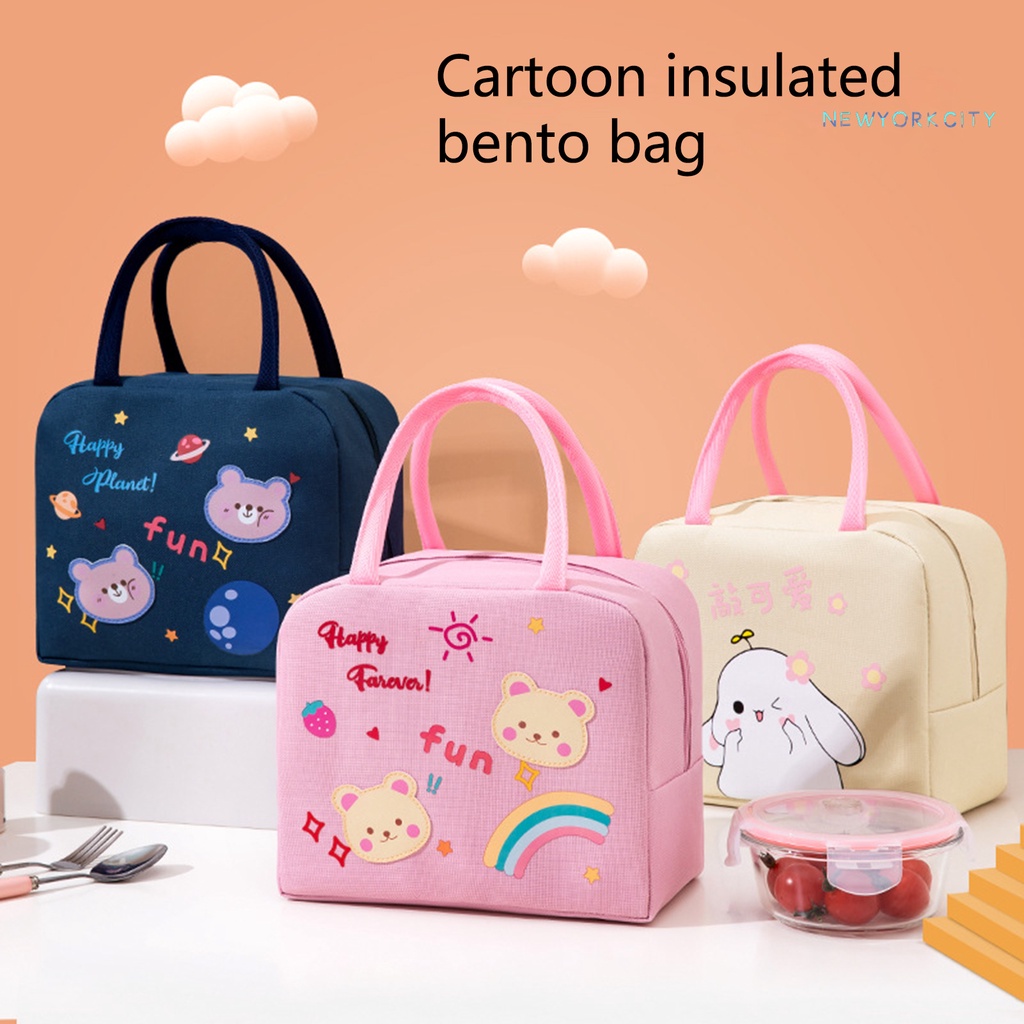 Túi Đựng Hộp Cơm Trưa Giữ Nhiệt Bằng Lá Nhôm Dày Dặn Nhỏ Gọn Cho Văn Phòng