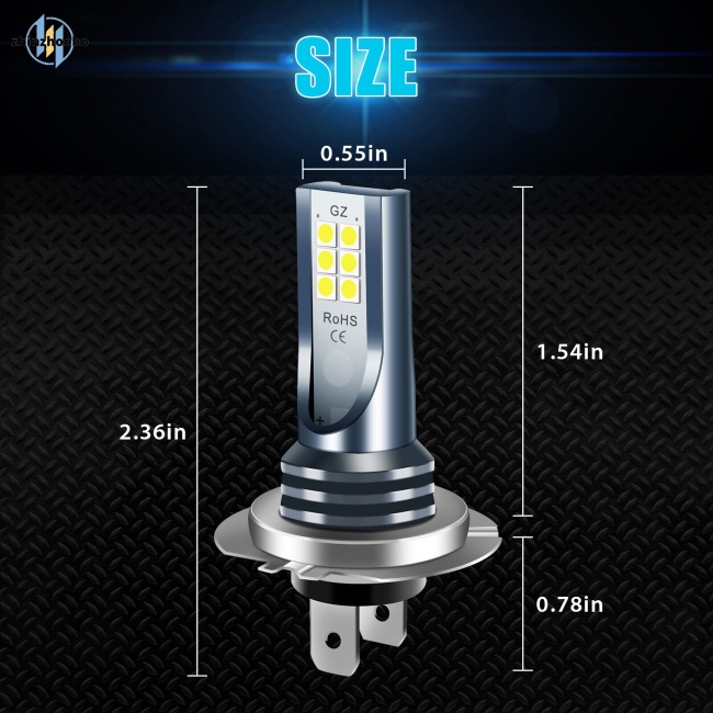 Set 2 Bóng Đèn Pha H7 110w 30000lm Siêu Sáng 6000k Ánh Sáng Trắng Dành Cho Ô Tô