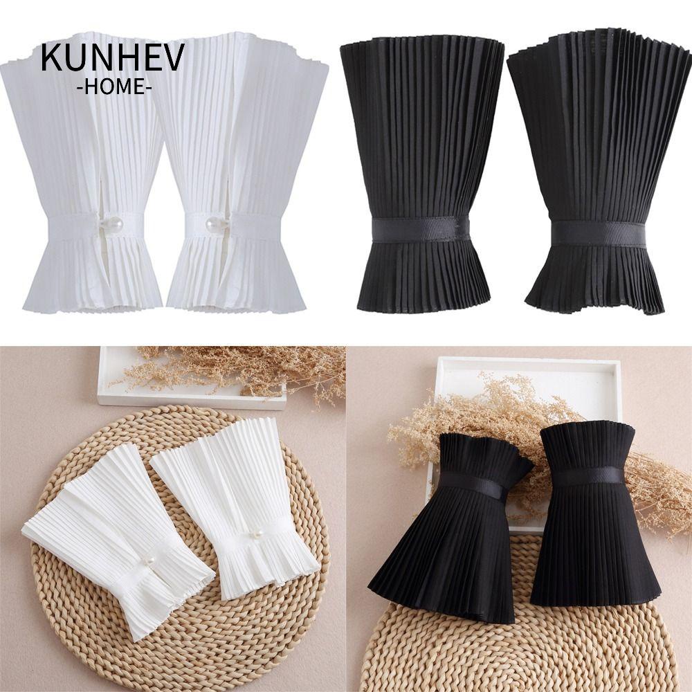 KUNHEV 1 Cặp Găng Tay Giả Bảo Vệ Chống Nắng Phối Bèo Thời Trang