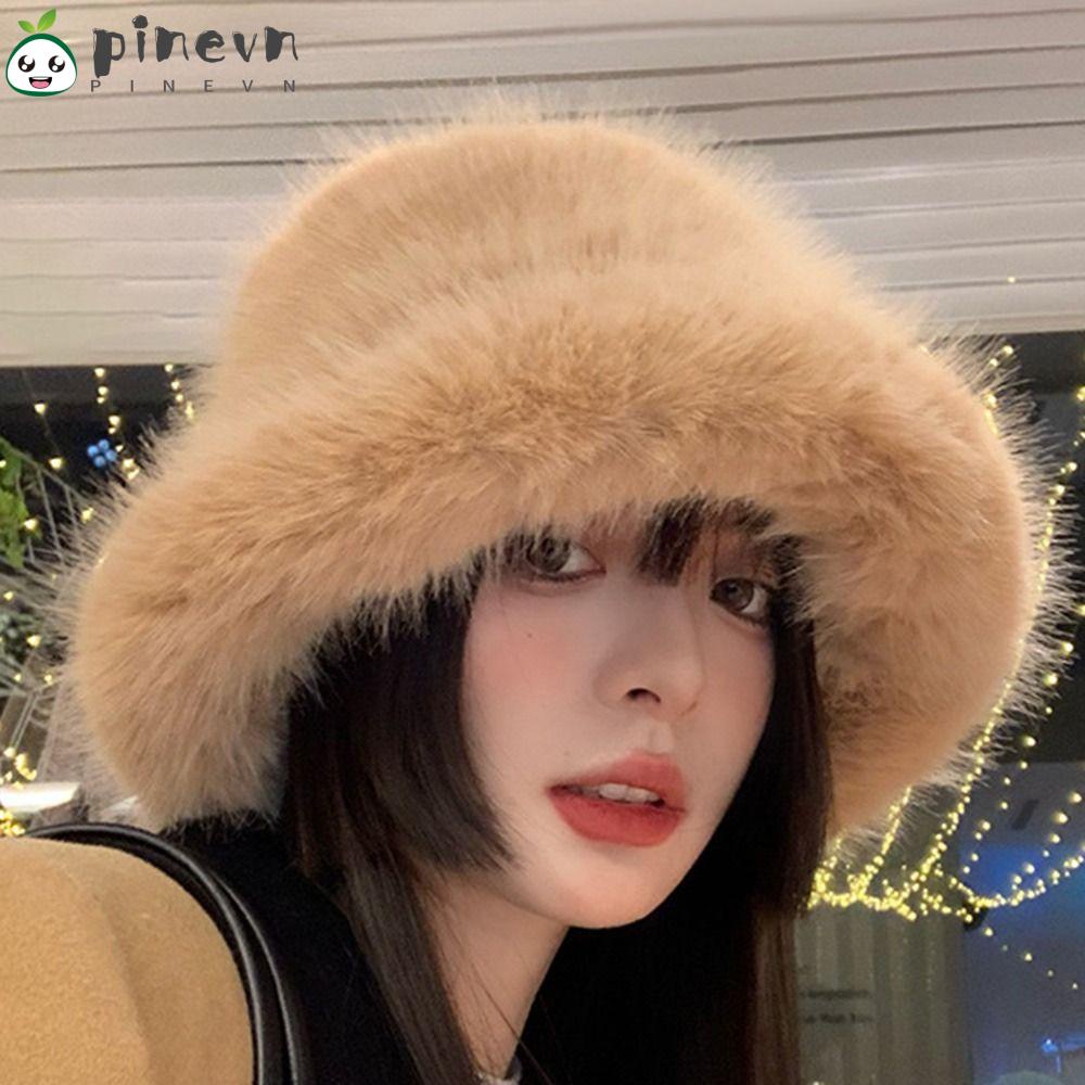 Mũ Bucket Giả Lông Thỏ Kiểu Dáng Sang Trọng