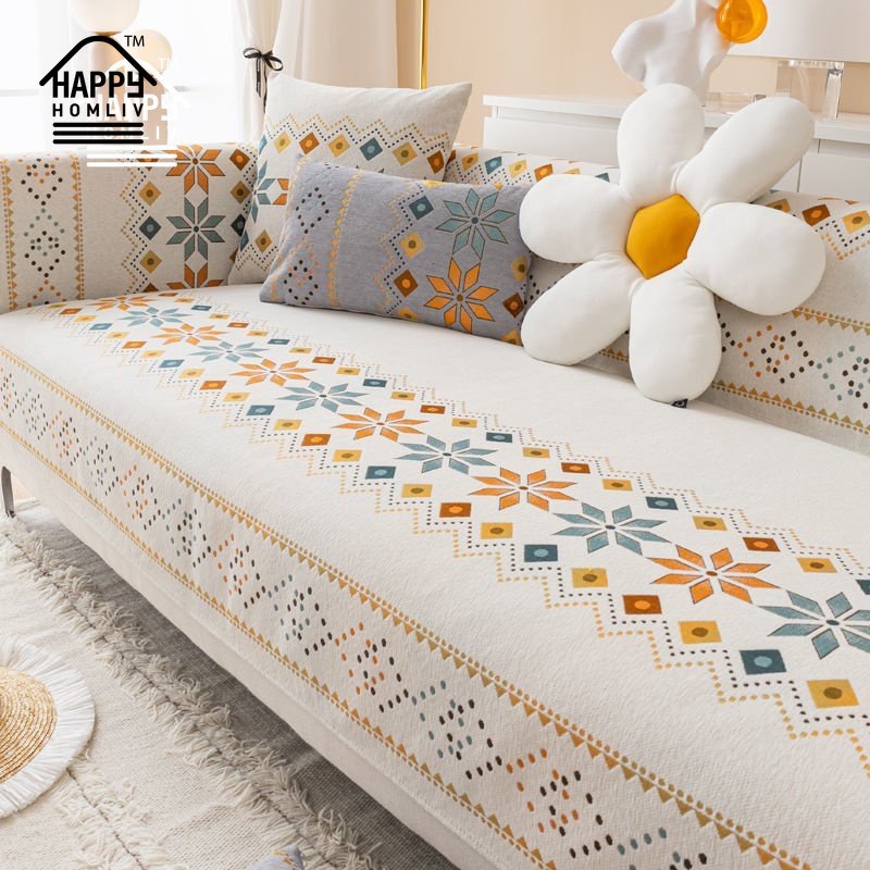 HAPPY HOMLIV Vỏ Bọc Đệm Ghế Sofa Vải Chenille Cao Cấp Chống Trượt Phong Cách Bắc Âu Hiện Đại