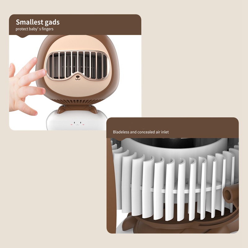 Quạt Mini Cầm Tay Đa Năng Có Thể Sạc Lại Hình Bạch Tuộc Xinh Xắn