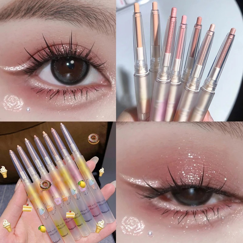 Bút Chì Kẻ Mắt / Phấn Mắt Ánh Nhũ Lấp Lánh 7 Màu Tùy Chọn / Bút Bắt Sáng Lâu Trôi