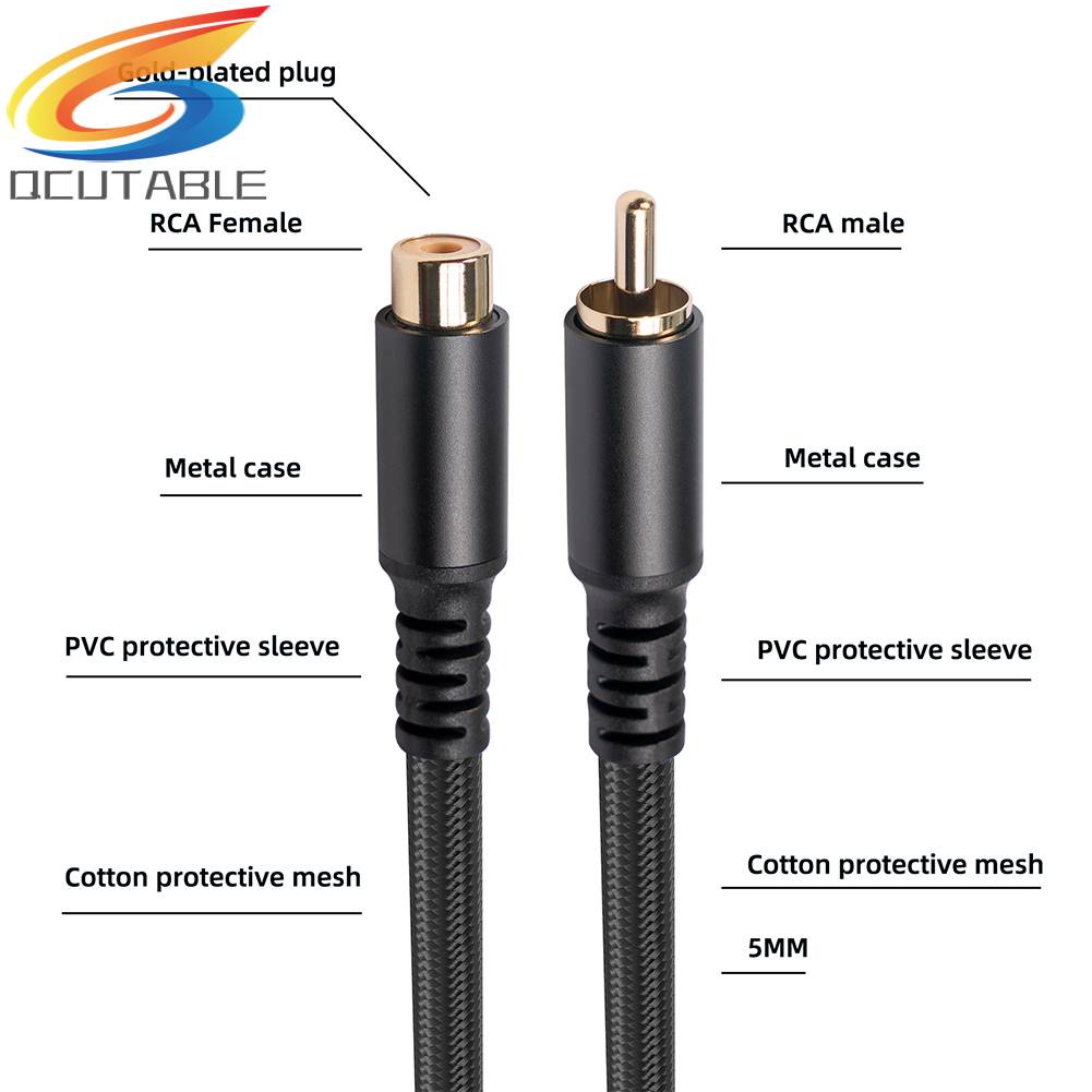 Dây Cáp Âm Thanh / Video Nối Dài 1.8 / 3 / 6m RCA Male Sang Female