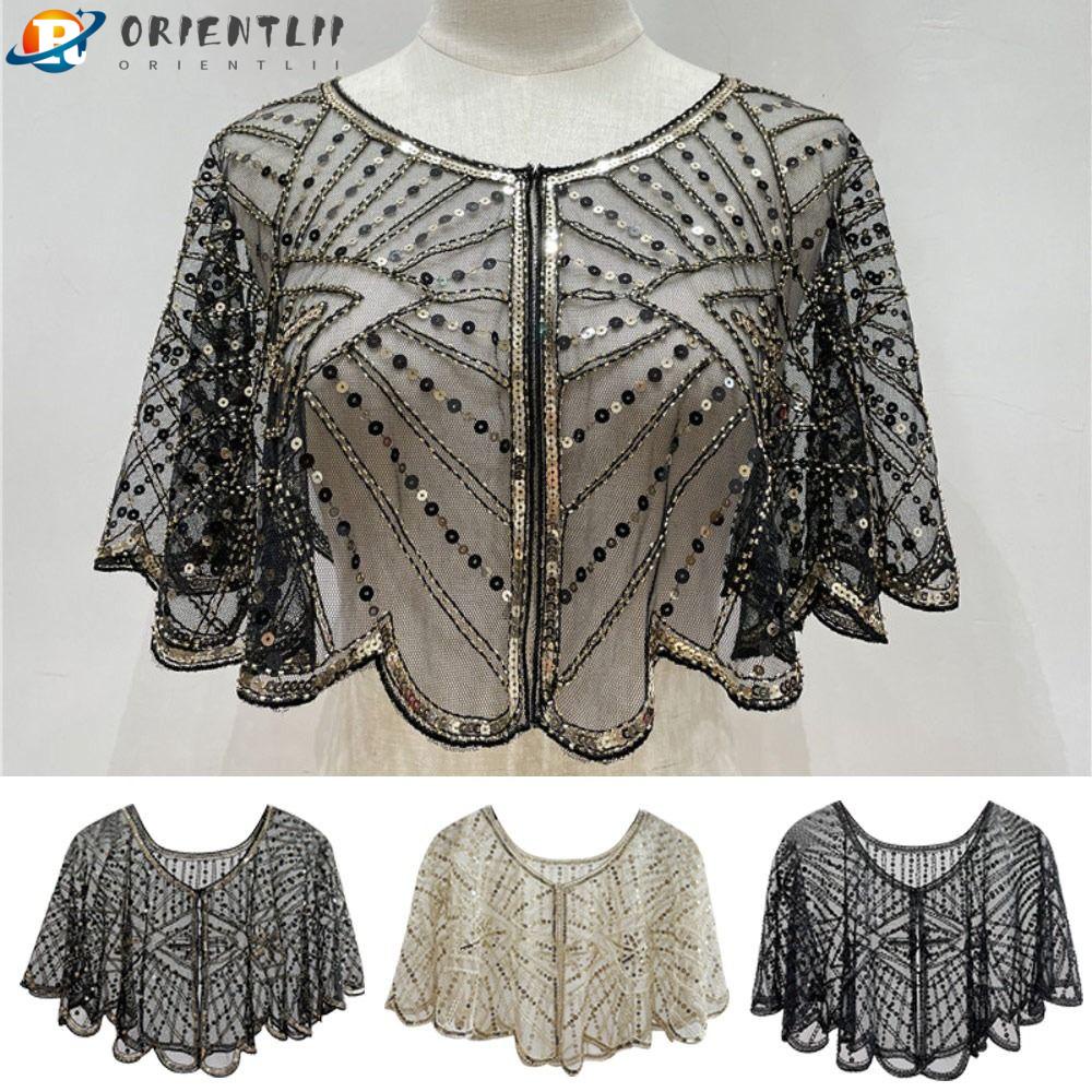 ORIENTLII Khăn Choàng Cổ Đính Hạt Phong Cách Thập Niên 1920