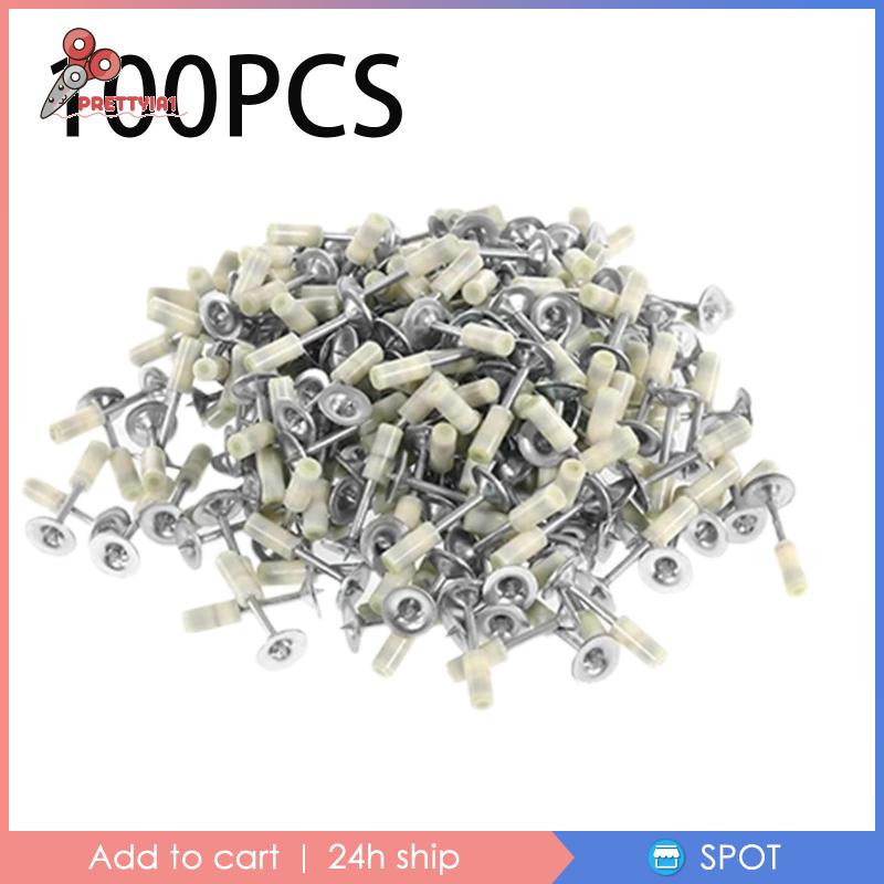 [Prettyia1] Set 100 Móc Treo Trần Nhà Bằng Thép Dùng Làm Móng Thủ Công DIY