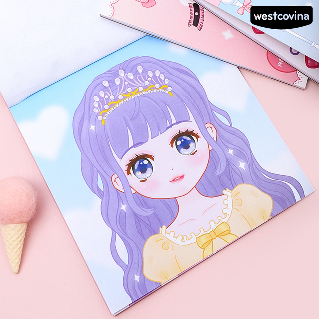 [WSTN]✎Miếng Dán Tự Dính Họa Tiết Công Chúa Dễ Thương Chống Thấm Nước Trang Trí Thủ Công Cho Bé DIY