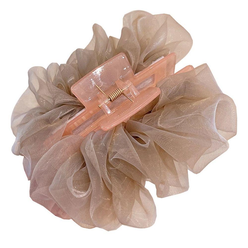 Kẹp Tóc Nơ Vải Tuyn Lưới Cỡ Lớn Thời Trang Cho Nữ